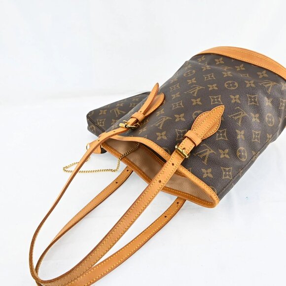 Authentic Louis Vuitton Monogram Bucket PM Leather Brown Tote bag bsj1062-110725 - Picture 3 of 16